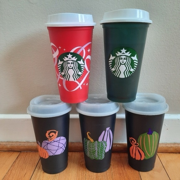 Starbucks Other - Starbucks 2 Go Plastic Cups And Lids